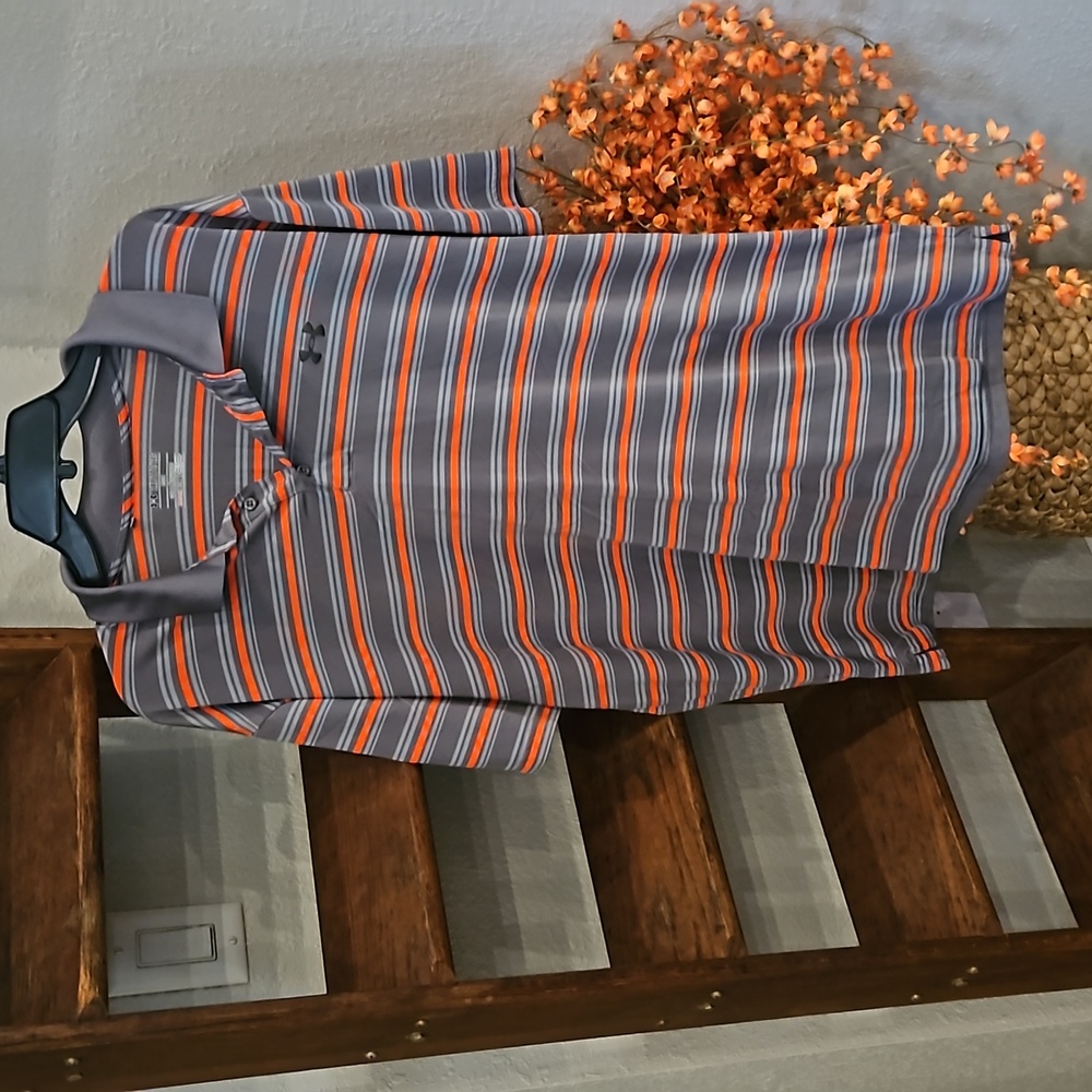 UA grey and orange polo